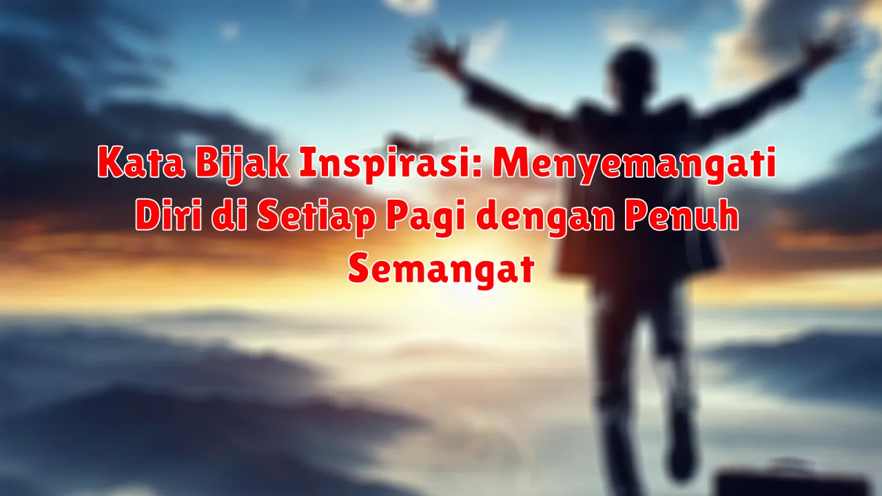 Kata Bijak Inspirasi: Menyemangati Diri di Setiap Pagi dengan Penuh Semangat Kata Bijak Inspirasi: Menyemangati Diri di Setiap Pagi dengan Penuh Semangat