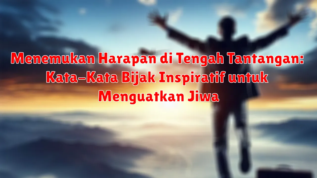 Menemukan Harapan di Tengah Tantangan: Kata-Kata Bijak Inspiratif untuk Menguatkan Jiwa Menemukan Harapan di Tengah Tantangan: Kata-Kata Bijak Inspiratif untuk Menguatkan Jiwa