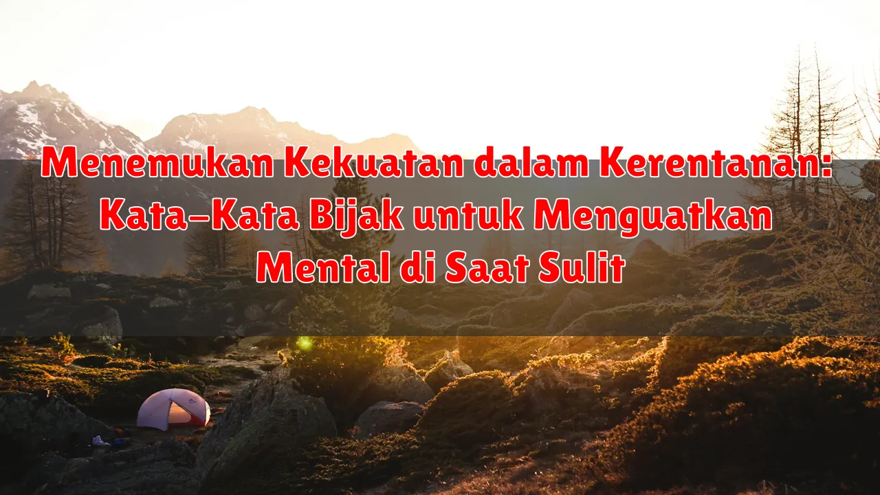 Menemukan Kekuatan dalam Kerentanan: Kata-Kata Bijak untuk Menguatkan Mental di Saat Sulit Menemukan Kekuatan dalam Kerentanan: Kata-Kata Bijak untuk Menguatkan Mental di Saat Sulit