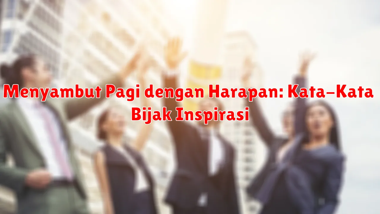 Menyambut Pagi dengan Harapan: Kata-Kata Bijak Inspirasi Menyambut Pagi dengan Harapan: Kata-Kata Bijak Inspirasi