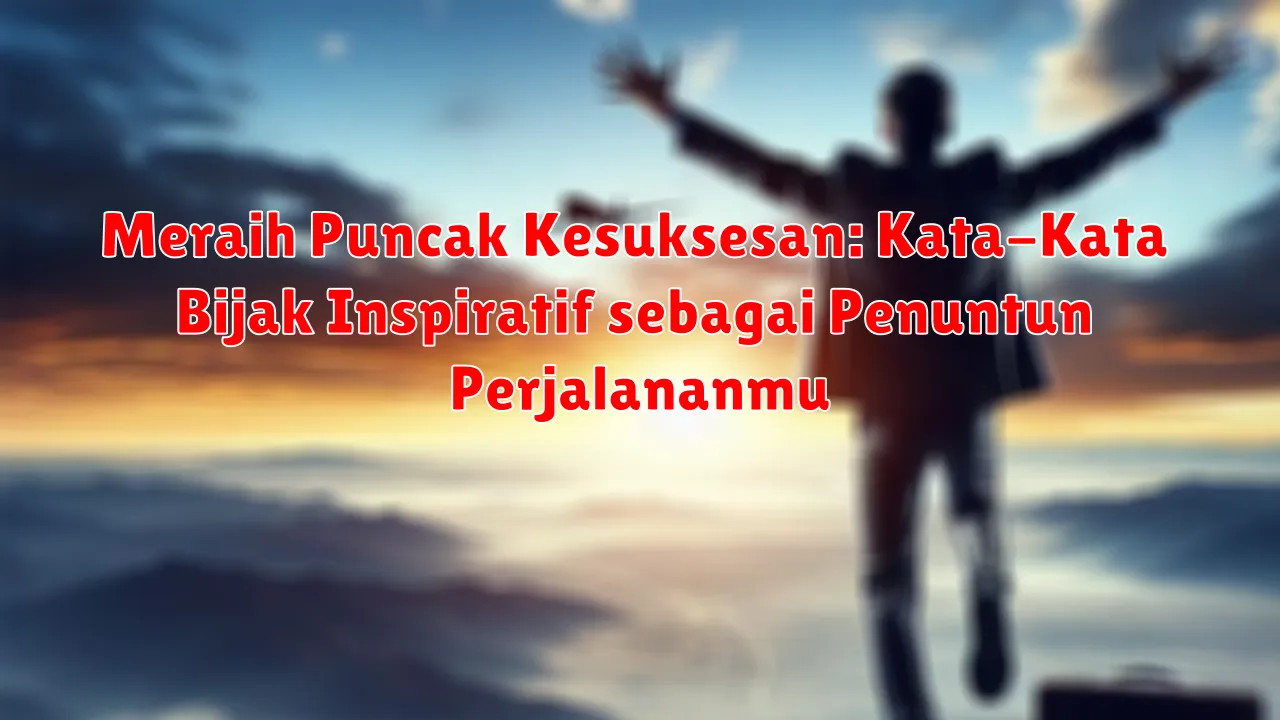 Meraih Puncak Kesuksesan: Kata-Kata Bijak Inspiratif sebagai Penuntun Perjalananmu Meraih Puncak Kesuksesan: Kata-Kata Bijak Inspiratif sebagai Penuntun Perjalananmu